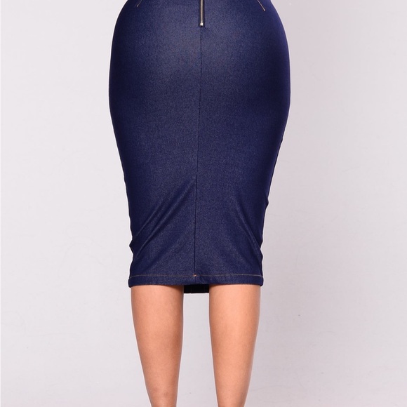 Fashion Nova Navy Denim Skirt Set - Picture 3 of 3